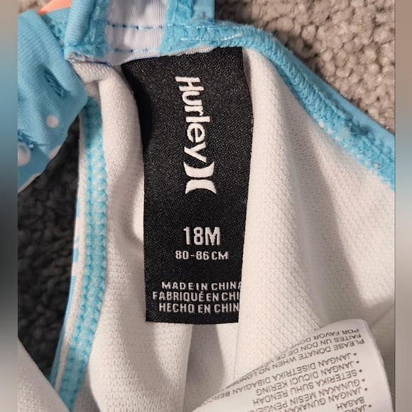 ☘️3/$15☘️ Hurley - Baby Blue Seashell Swimsuit - Picture 3 of 3